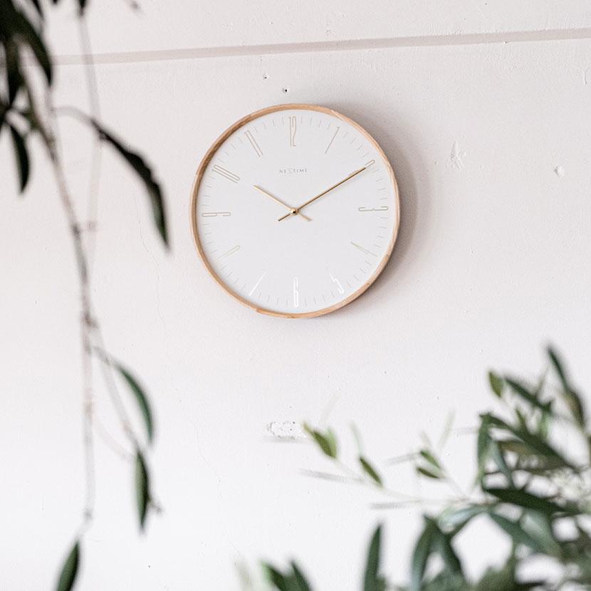 掛け時計 JAPANDI 秒針なし 静か 壁掛け 時計 木製 ゴールド スイープ