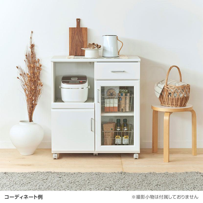 白井産業 ベアルモ カウンターワゴン レンジ台 スライド棚 キャスター