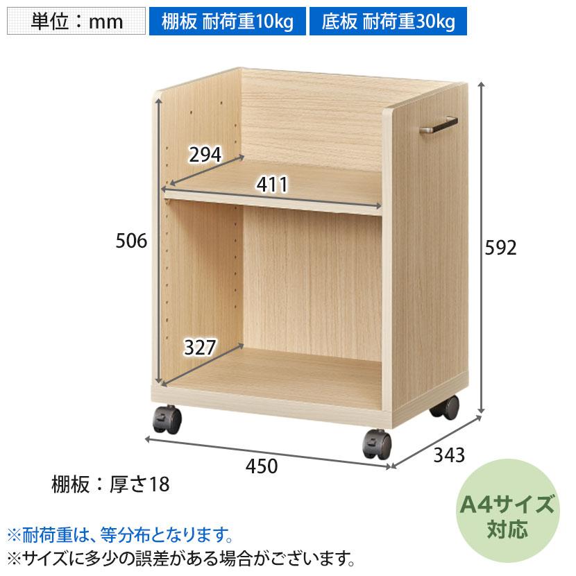 白井産業 サイドワゴン デスクワゴン オフィスコ2 キャスター付き 幅