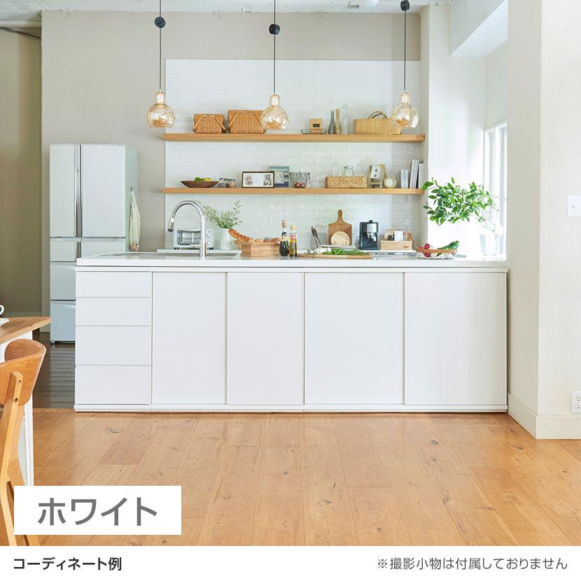 キャビネット 棚 カウンター下 引き戸 キッチン収納 ピタシエ PTS-8590SD 幅900×奥行296×高さ849mm 白井産業の画像