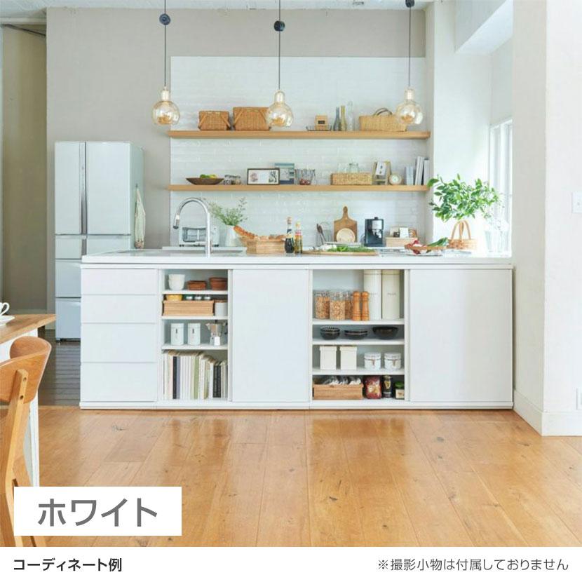 キャビネット 棚 カウンター下 引き戸 キッチン収納 ピタシエ PTS-8590SD 幅900×奥行296×高さ849mm 白井産業の画像