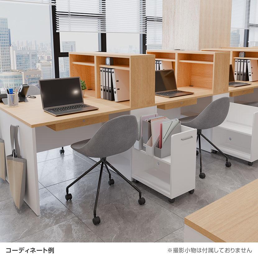 両面シェアキャビネット 収納棚 可動棚付き 木製 鍵付き扉 ホワイト