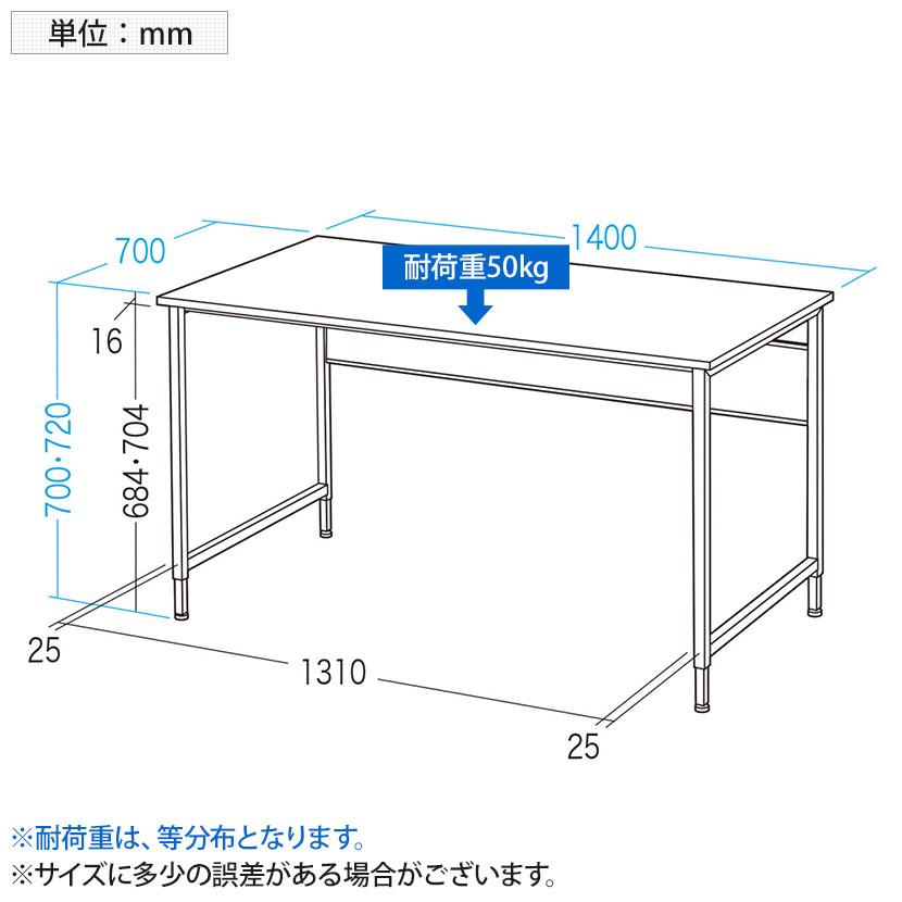 フレキシブルデスク 多目的デスク ワークテーブル 大型ケーブルトレー・キャスター+アジャスター付属 幅1400×奥行700×高さ700・720mm | SANWA SUPPLY | 18