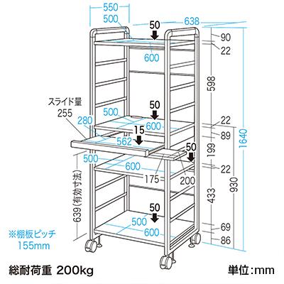 サンワサプライ SOHOラック W638×D550×H1640mm｜officecom｜02