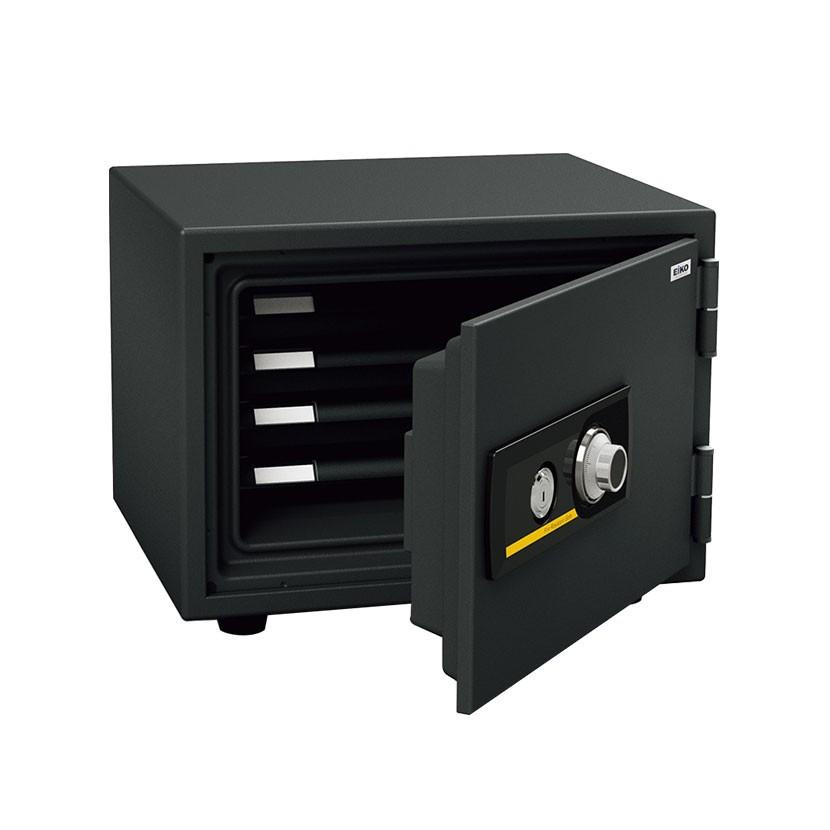 エーコー 家庭用 小型 耐火金庫 ダイヤル式 A4用紙収納可 トレー4段 アラーム付き/BSS-4A | エーコー | 01
