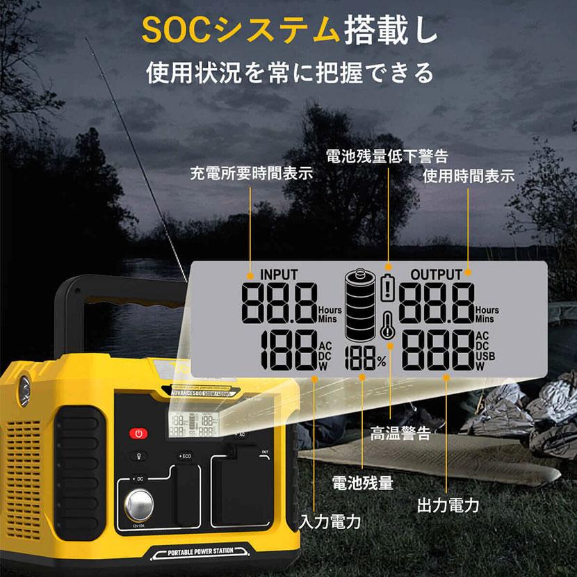 TogoPower ADVANCE500 ポータブル電源 防災安全協会推奨 純正弦波 500W(瞬間最大電力1000W) 400Wh BCP対策 |  | 04