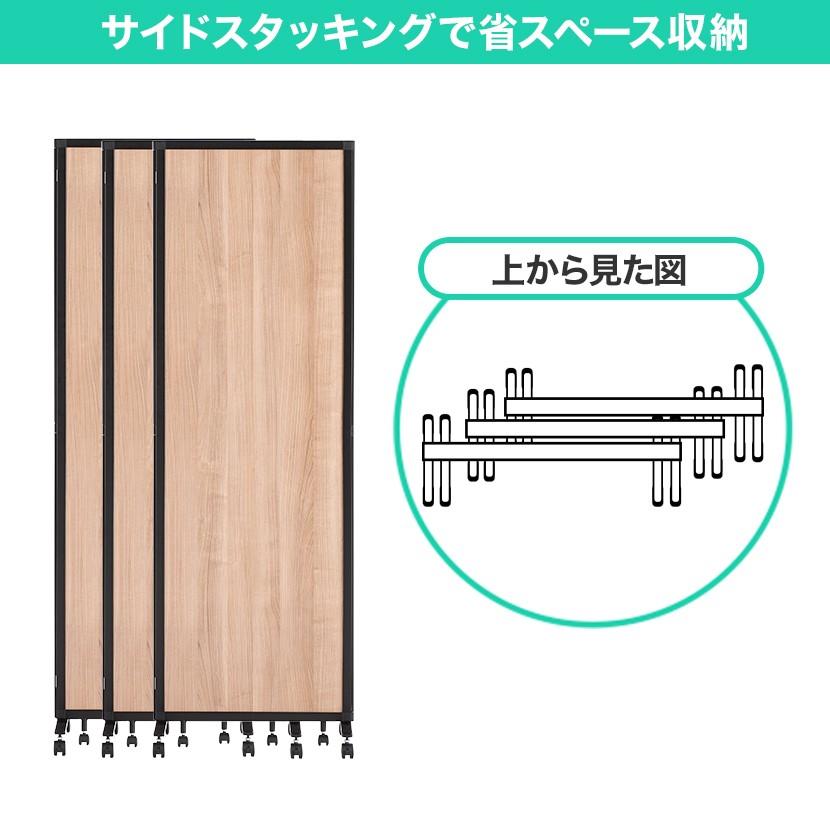 法人送料無料 パーテーション キャスター付き スレディ 3連 オフィスパーテーション 折りたたみパーテーション 衝立 仕切り 幅1800×奥行500×高さ1800mm | オフィスコム | 16