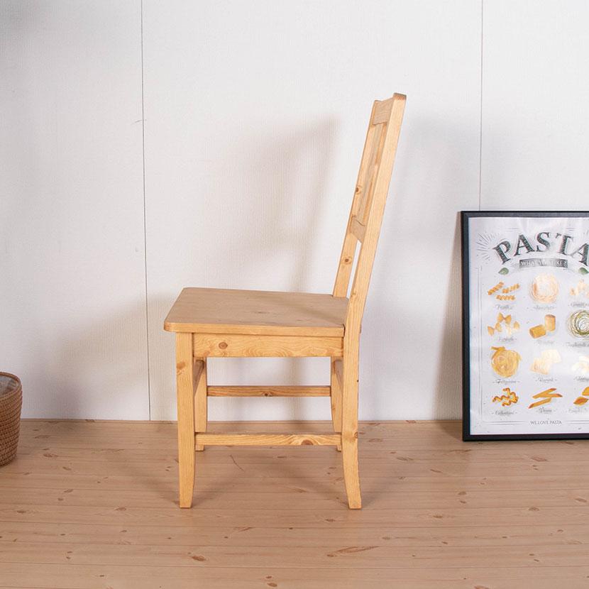 2脚セット カントリーダイニングチェア 板座 ナチュラル 北欧パイン材