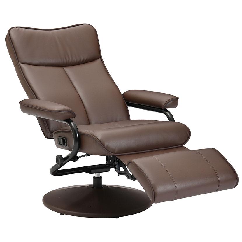 パーソナルチェア 合皮 PVCレザー リクライニングチェア 1人掛けソファ コンパクト 省スペース 回転式 幅805×奥行785〜1450×高さ910〜1010mm | タマリビング | 09