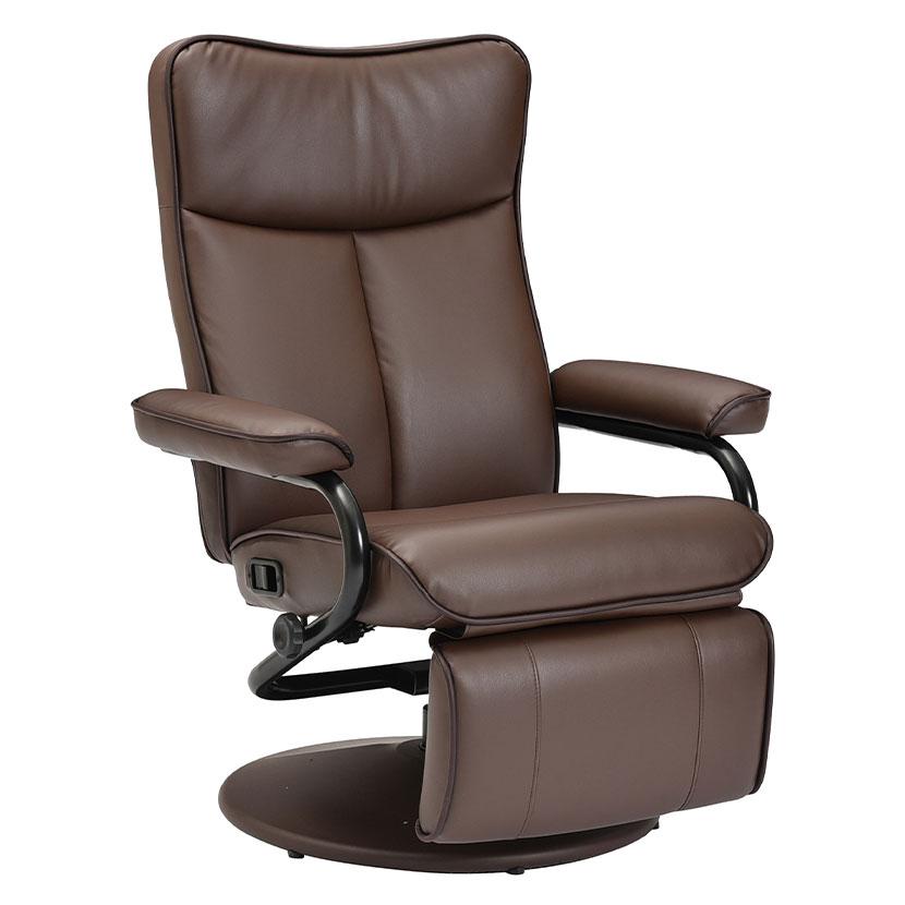 パーソナルチェア 合皮 PVCレザー リクライニングチェア 1人掛けソファ コンパクト 省スペース 回転式 幅805×奥行785〜1450×高さ910〜1010mm | タマリビング | 10