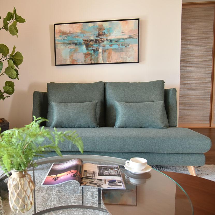 2.5人掛けソファ ローソファ ファブリック カジュアル 可愛い 幅1660×奥行980×高さ810mm | タマリビング | 02