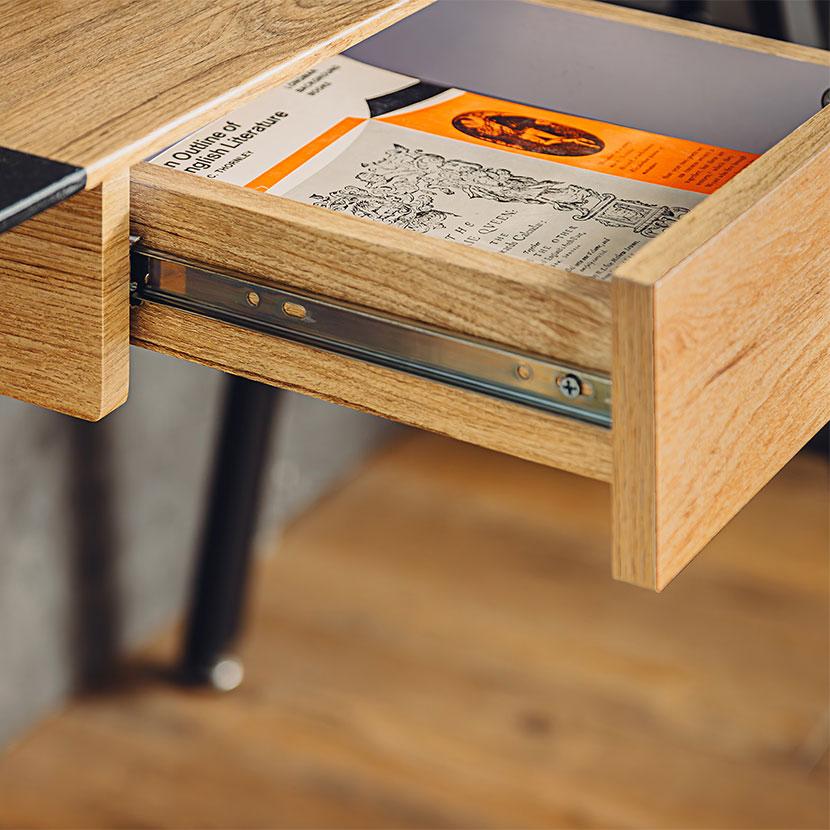 東馬（Tohma） デイ DAY 可変式デスク 引き出し付き 可動棚付き 木目調