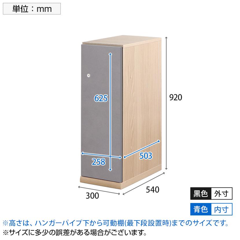 Variest ロッカー 1人用 ハーフハイグレード 木製ロッカー 鍵付き