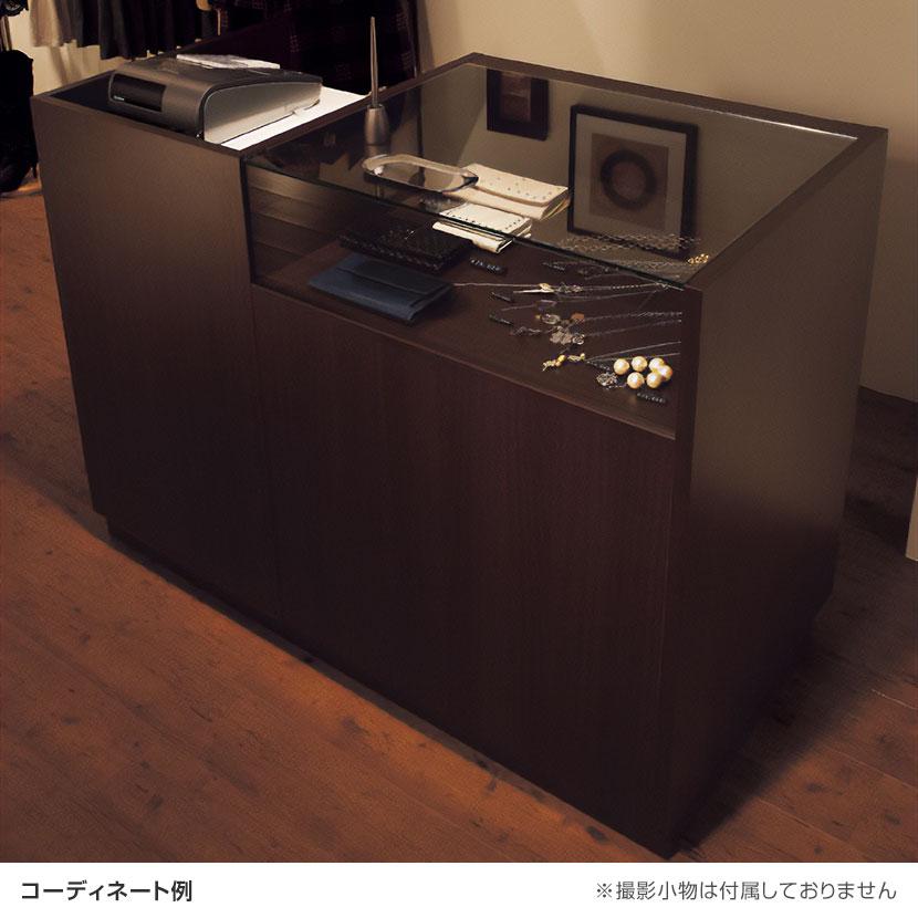ショーケース　　レジカウンター ショーケース付きレジ台 引き戸型 レジカウンター 受付台 受付