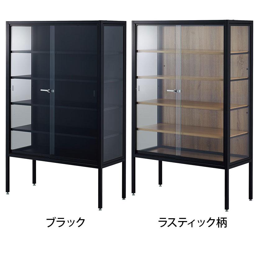 ラテラルショーケース コレクションケース 鍵付 脚付 店舗什器 収納 業務用 展示用 店頭用 幅954×奥行419×高さ1500mm スチール棚板4枚 ガラス引き戸 JIS規格_1