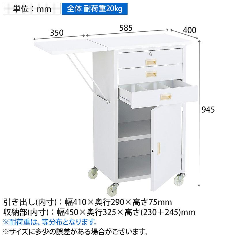 スチール製作業台 収納付きタイプ 鍵付き レジ台 カウンター 引き出し