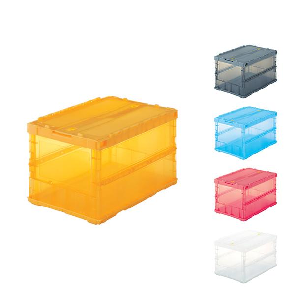 TRUSCO 薄型折リタタミコンテナスケル 50Lロックフタ付 TSK-C50B | TRUSCO中山