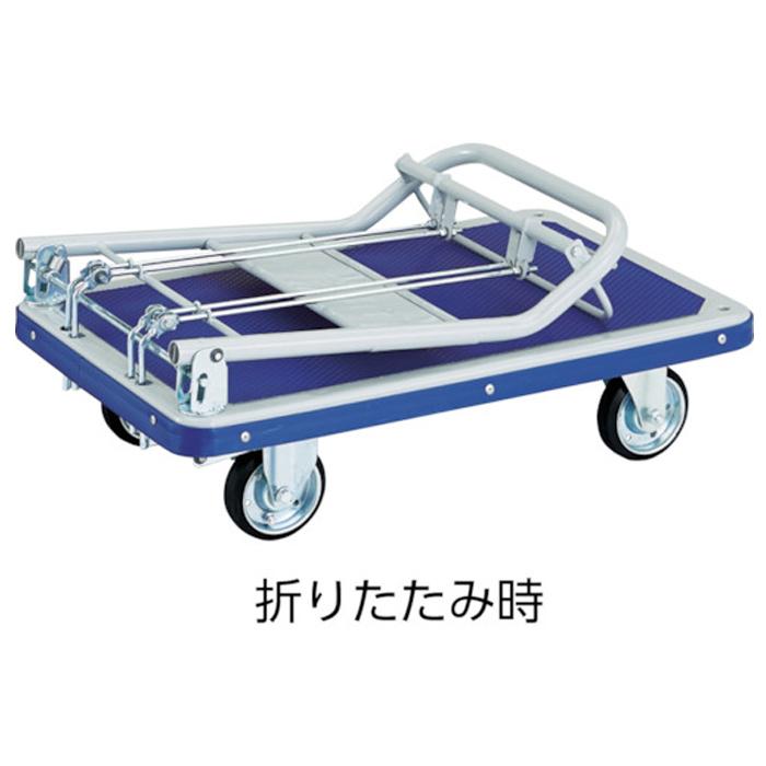 トラスコ中山 TRUSCO 101NHB プレス製台車 ドンキーカート 台車 折りたたみ台車 ハンド式ブレーキタイプ 均等耐荷重150kg 幅480×奥行740×高さ145mm | TRUSCO中山 | 01