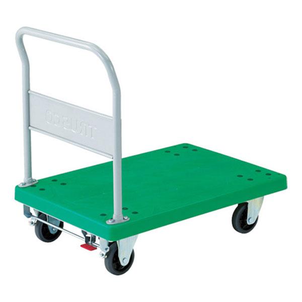 トラスコ中山 TRUSCO TP-802S 樹脂台車 グランカート 台車 2輪自在 S付 均等耐荷重300kg 幅535×奥行800×高さ220全高1050mm | TRUSCO中山