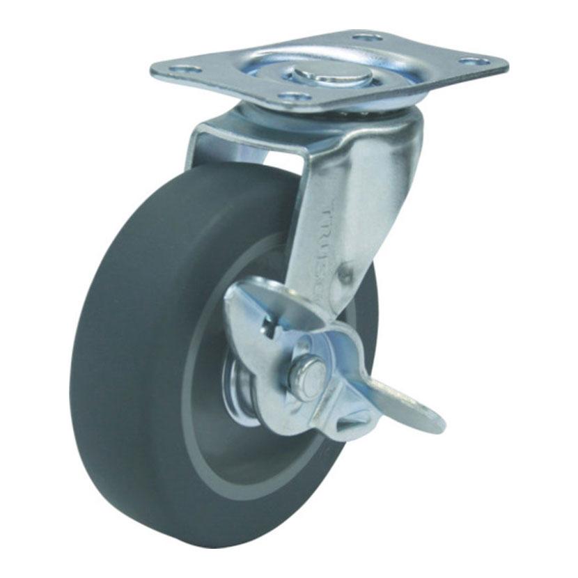 オプション TRUSCO 樹脂製平台車用 自在キャスター ストッパー付き 幅42×高さ92mm 直径75mm エラストマー車 TYE-75ELS | TRUSCO中山