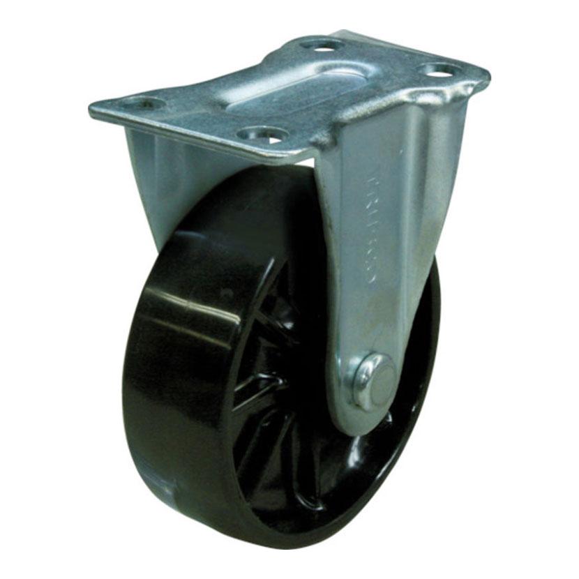 オプション TRUSCO 樹脂製平台車用 固定キャスター 幅47×奥行75×高さ93mm 直径75mm 導電性ナイロン車(黒色) TYK-75ND | TRUSCO中山