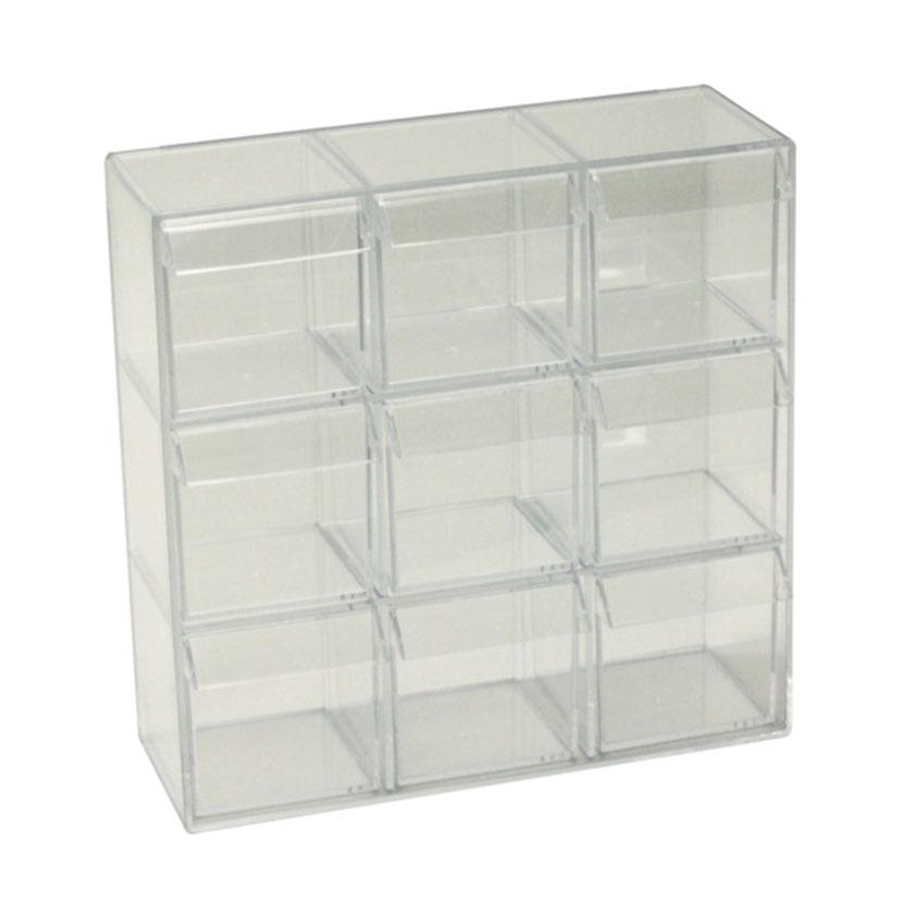 蝶プラ デスコ 透明 引出し付ケース 引出し縦/横自在 P9 690687 | TRUSCO中山