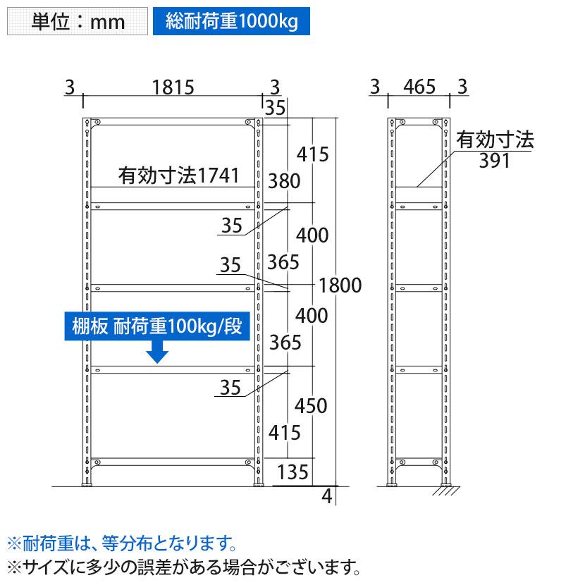 TRUSCO 軽量棚開放型 幅1800×奥行450×高さ1800mm 5段 ネオグレー 502-4862｜officecom｜05