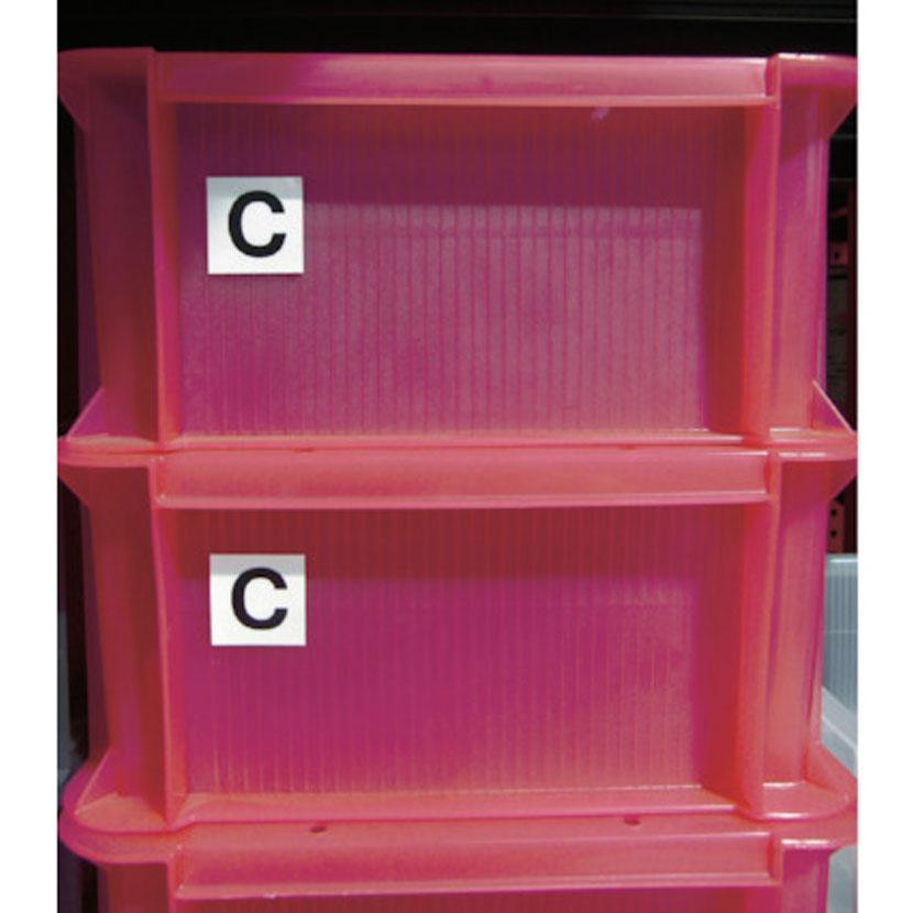 TRUSCO アルファベットステッカー C 白地/黒文字 縦30×横30mm 3枚入り | TRUSCO中山 | 01