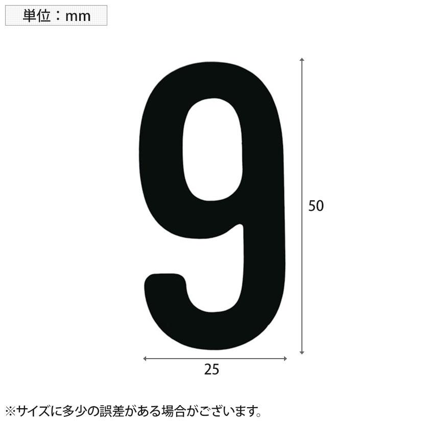 TRUSCO カッティング文字 黒 9 縦50×横25mm | TRUSCO中山 | 02