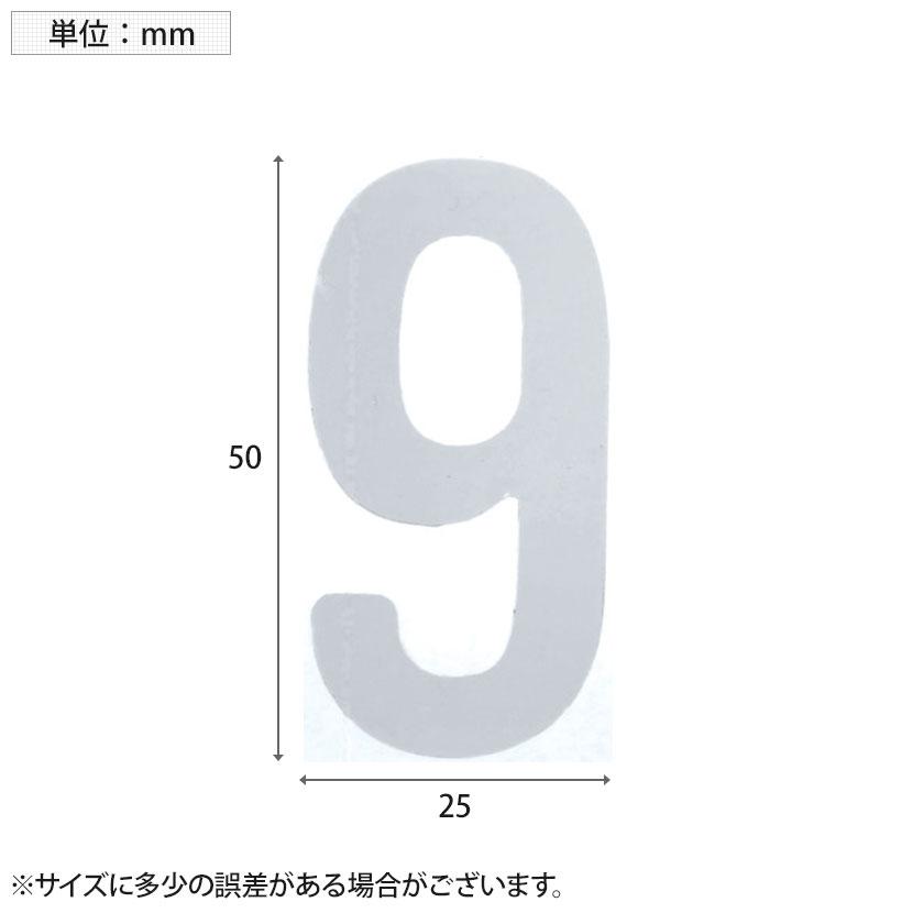 TRUSCO カッティング文字 白 9 縦50×横25mm | TRUSCO中山 | 02
