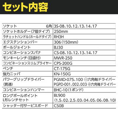 TONE トネ シャッター付きサービスボード 工具一式のみ CS310C | TRUSCO中山 | 01