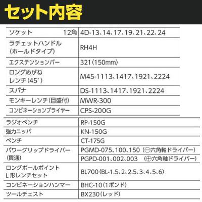 TONE トネ ツールセット BX230仕様 TSS452 | TRUSCO中山 | 01