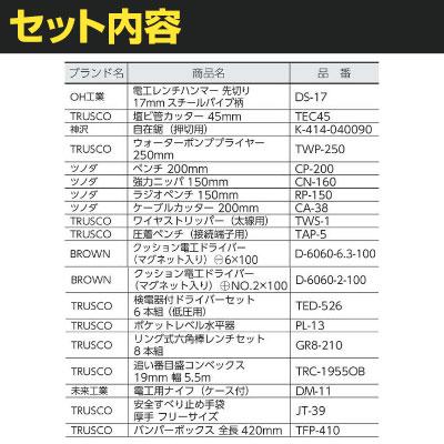 TRUSCO 電設工具セット 19点セット TRD18 | TRUSCO中山 | 01