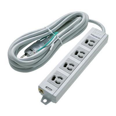 TRUSCO 電源タップ 3P抜け止め4個口 3m アース/マグネット付き TOT3N403 | TRUSCO中山