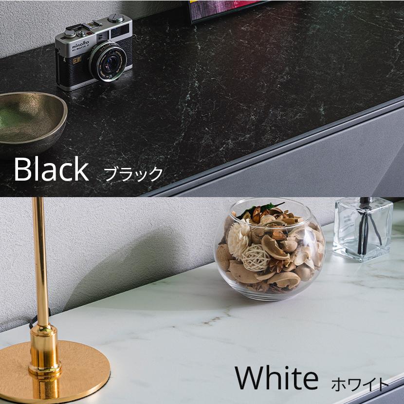 サイドボード セラミック プッシュ式扉 取っ手なし リビングボード キャビネット リビング収納 大理石調 モダン お掃除ロボット対応 幅1800×奥行420×高さ790mmの画像