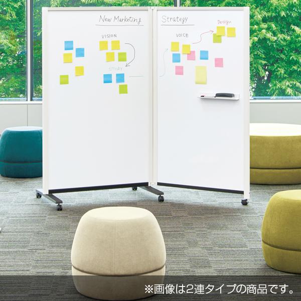プラス パーテーションホワイトボード 1連 片面掲示板 ホワイトボード 折り畳み パーテーション オフィス 白版 876×1643mm 幅964×高さ1790mm PWJ-0918BSK-C_2