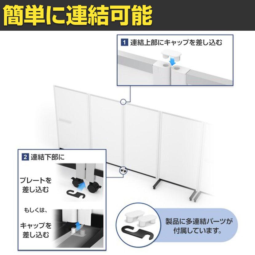 プラス パーティションホワイトボード 連結タイプ(4連) 片面掲示板タイプ 片面ホワイトボード 幅3690×奥行589×高さ1500mm PWJ-3615BSKの画像