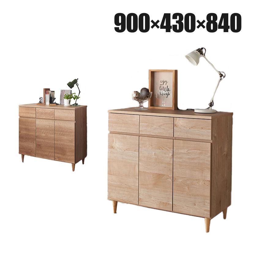 バリュテック・インターナショナル 北欧風キャビネットシリーズ 扉90タイプ 完成品 幅900×奥行430×高さ840mm | 