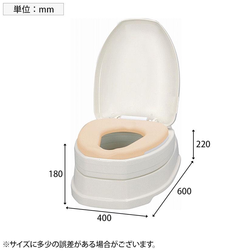 ウェルファン サニタリエースODソフト便座両用式 補高#5/アイボリー 和式トイレを洋式に 簡易トイレ 介護 便座 便座クッション 介護用品 座面50mm高いの画像