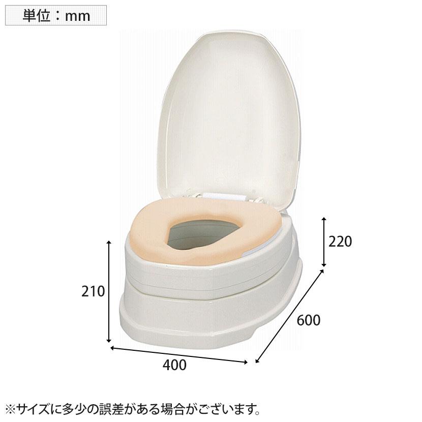 ウェルファン サニタリエースODソフト便座両用式 補高#8/アイボリー 和式トイレを洋式に 簡易トイレ 介護 便座 便座クッション 介護用品 座面80mm高いの画像