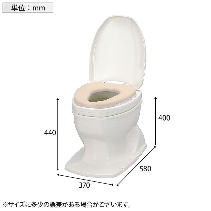 ウェルファン サニタリエースODソフト便座据え置き式 補高#5/アイボリー 和式トイレを洋式に 簡易トイレ 介護 便座 便座クッション 介護用品 座面50mm高いの画像
