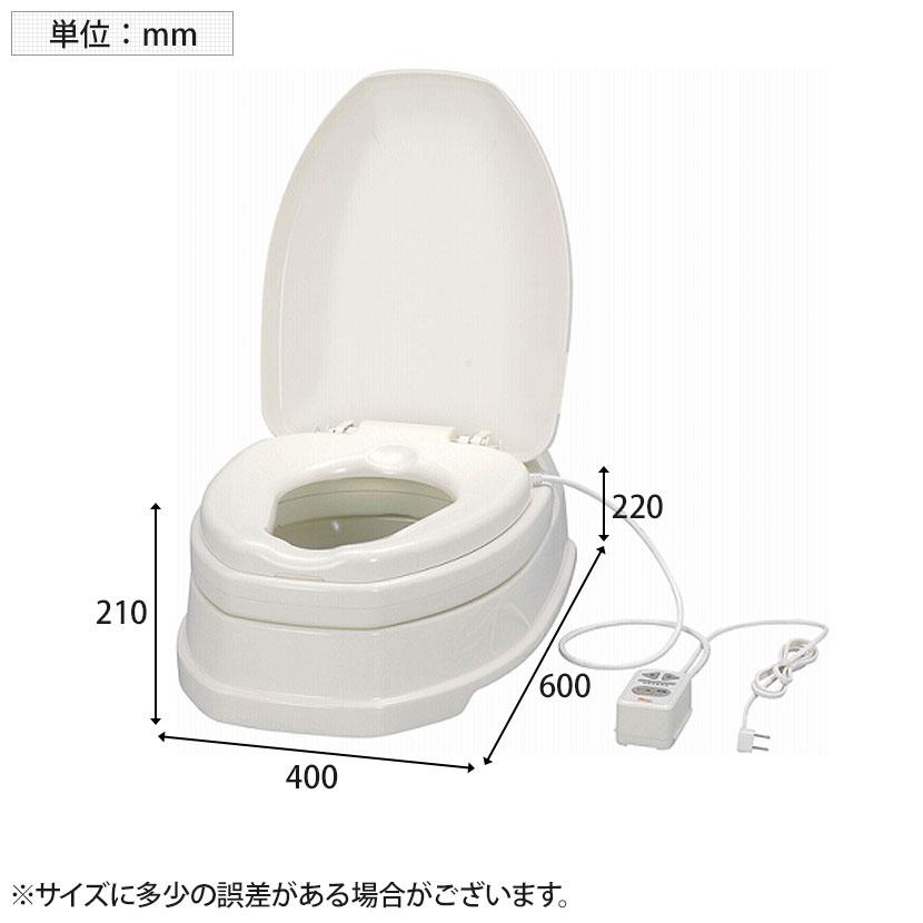ウェルファン サニタリエースOD暖房便座両用式 補高#8/アイボリー 和式トイレを洋式に 簡易トイレ 介護 便座 便座クッション 介護用品 座面80mm高いの画像