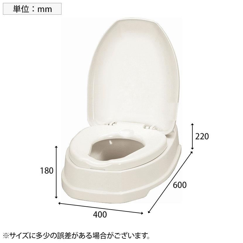 ウェルファン サニタリエースOD両用式 補高#5/アイボリー 和式トイレを洋式に 簡易トイレ 介護 トイレ 便座 便座クッション 介護用品 座面50mm高いの画像