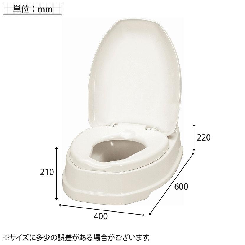ウェルファン サニタリエースOD両用式 補高#8/アイボリー 和式トイレを洋式に 簡易トイレ 介護 トイレ 便座 便座クッション 介護用品 座面80mm高いの画像