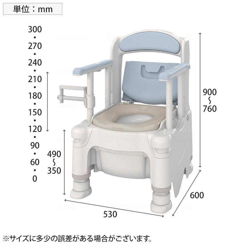 ウェルファン ポータブルトイレ FX-30S らくゾウくん 側方ガードなし 