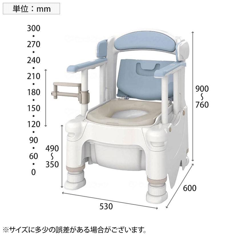 ウェルファン ポータブルトイレ FX-30 らくゾウくん ミストブルー 標準 
