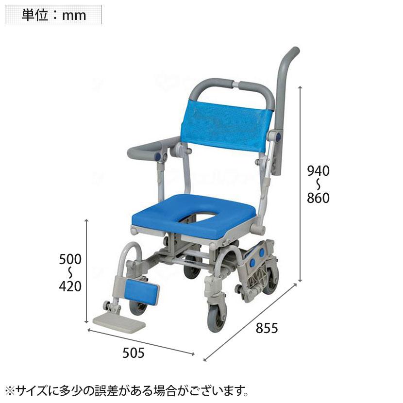 ウェルファン シャワーキャリー シャワーラク 4輪自在V SAL O型シート 高齢者 介護用品 福祉用具 病院 デイサービス 施設 入浴用車いす 訪問入浴 入浴介助_1
