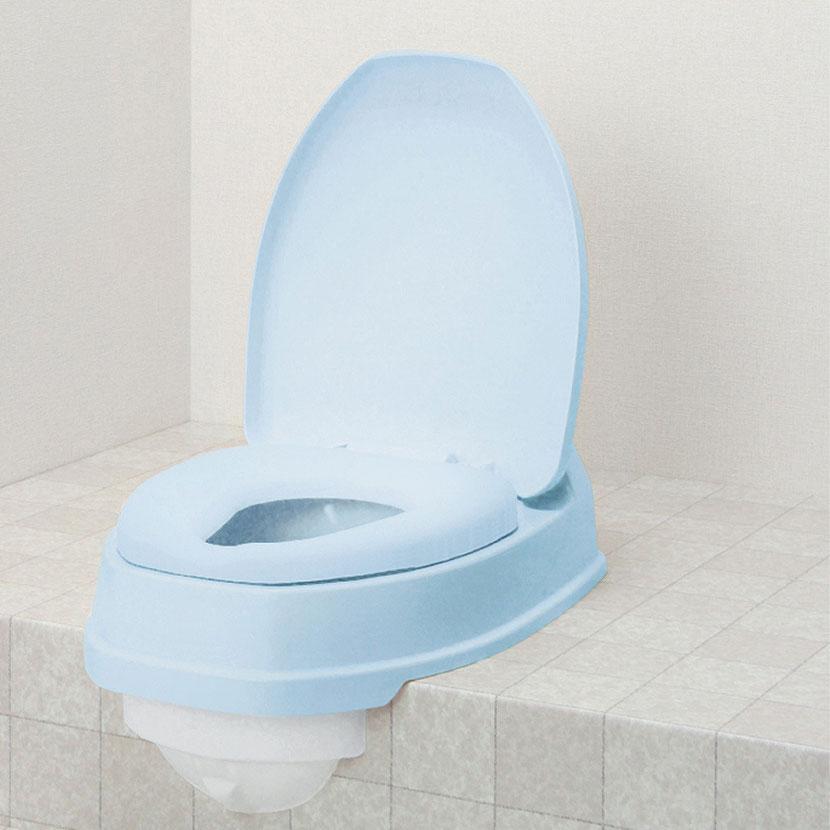 ウェルファン サニタリエースOD両用式/Lブルー 和式トイレを洋式に 簡易トイレ 介護 トイレ 便座 便座クッション 介護用品の画像