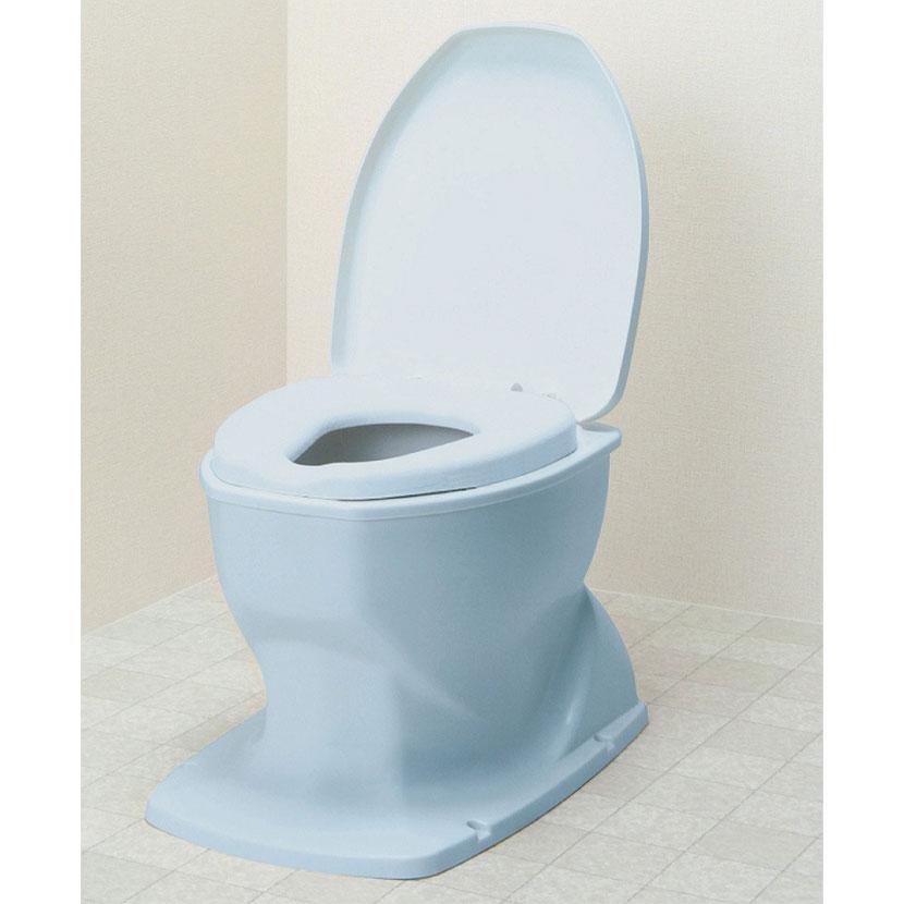 ウェルファン サニタリエースOD据え置き式/Lブルー 和式トイレを洋式に 簡易トイレ 介護 トイレ 便座 便座クッション 介護用品の画像