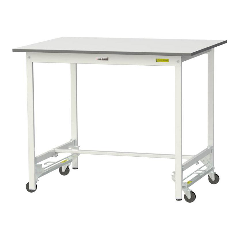 山金工業 軽量作業台 ワンタッチ移動式 耐荷重150kg固定時 低圧メラミン天板 ワークテーブル 150シリーズ SUPUH-1290-WW 幅1200×奥行900×高さ950mm | 
